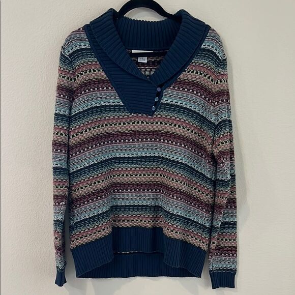 Striped Multicolor Women's Sweater - Picture 1 of 6